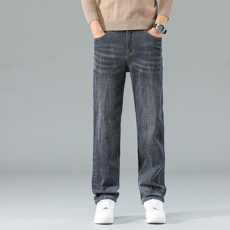 Otoño, primavera y otoño, pantalones jeans de moda para hombres, pantalones rectos largos, pantalones largos casuales para hombres, otoño y invierno