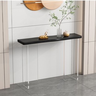 Light Luxury Acrylic Entrance Table Against the Wall New Chinese Style Solid Wood Art Entrance Table Simple Entrance Cabinet Ultra Narrow