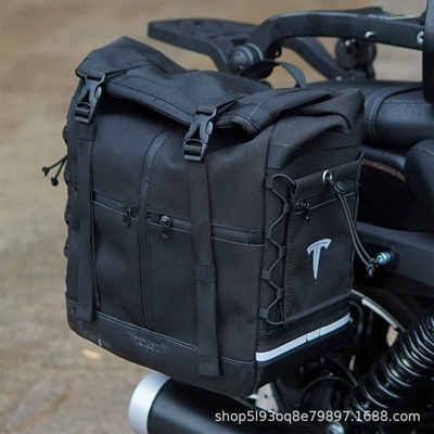 Motorcycle bumper: Side Bag Tail Box Bag - black-tst2002-quick-release-canvas-side-bag-security-car-bracket