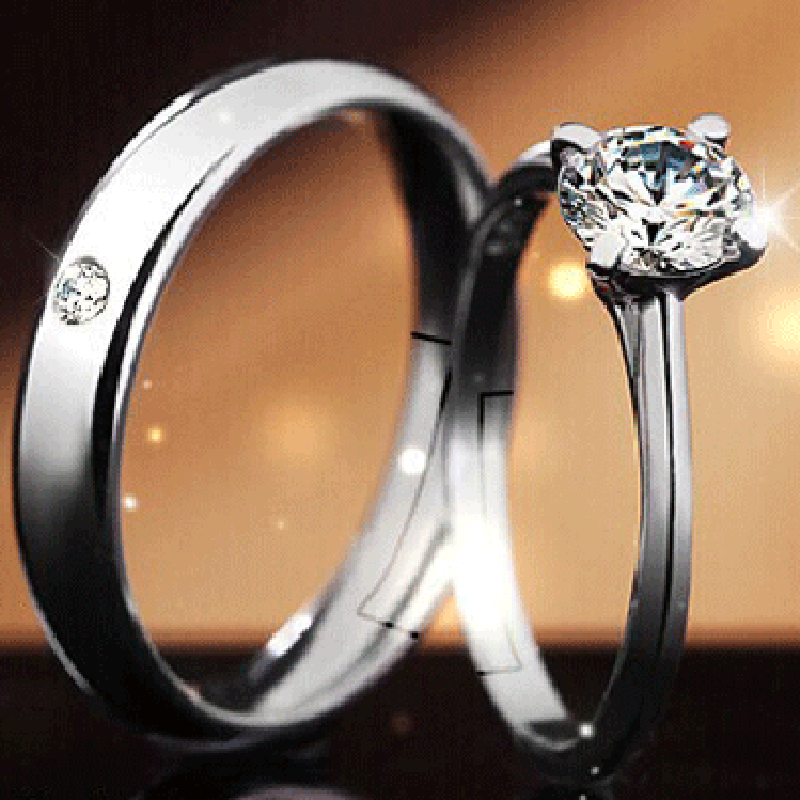 Korean fashion simple temperament imitation silver frosted men's and women's couple's ring tail ring engagement ring jewelry wholesale