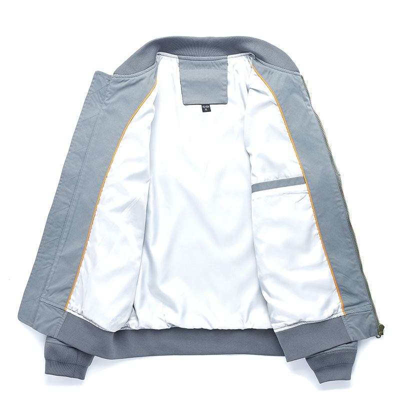 Flight suit, jacket, men's solid color baseball suit development, OEM American style pilot jacket trend_voghion.com