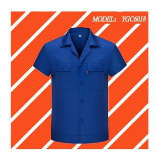 Short-sleeved summer Cotton solid color deduction short-sleeved overalls engineering clothing site workshop auto repair clothing YGC6018 now