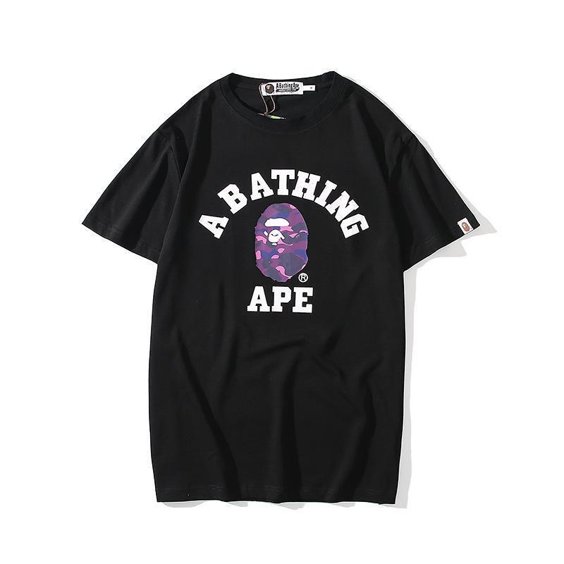 Summer new Japanese-style trendy brand A BATHING APE English letter print unisex cotton short-sleeve T-shirt for cross-border sales Summer new Japanese-style trendy brand A BATHING APE English letter print unisex cotton short-sleeve T-shirt for cross-border sales