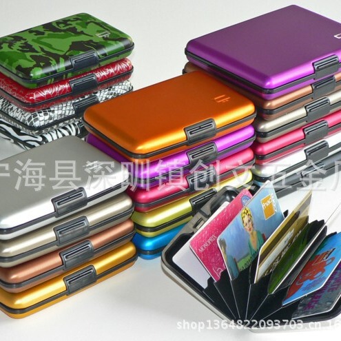 Aluminum Alloy Business Card Storage Box, Id Storage Bag, Multi-Card Slot Card Holder Aluminum Alloy Business Card Storage Box, Id Storage Bag, Multi-Card Slot Card Holder
