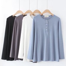 胖MM大码2025春季新款韩版女装都市休闲套头纽扣打底衫z10 5059