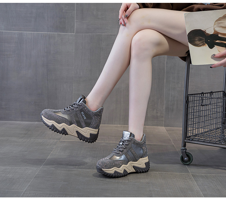 Giày sneaker nữ chunky đế dày phong cách hot girl, cổ điển năng động mùa đông 2025 — M2669 màu vàng một lớp lót trong, M2669 một lớp màu đen, M2669 màu đỏ một lớp bên trong, M2669 màu xám một lớp bên trong chi tiết 18