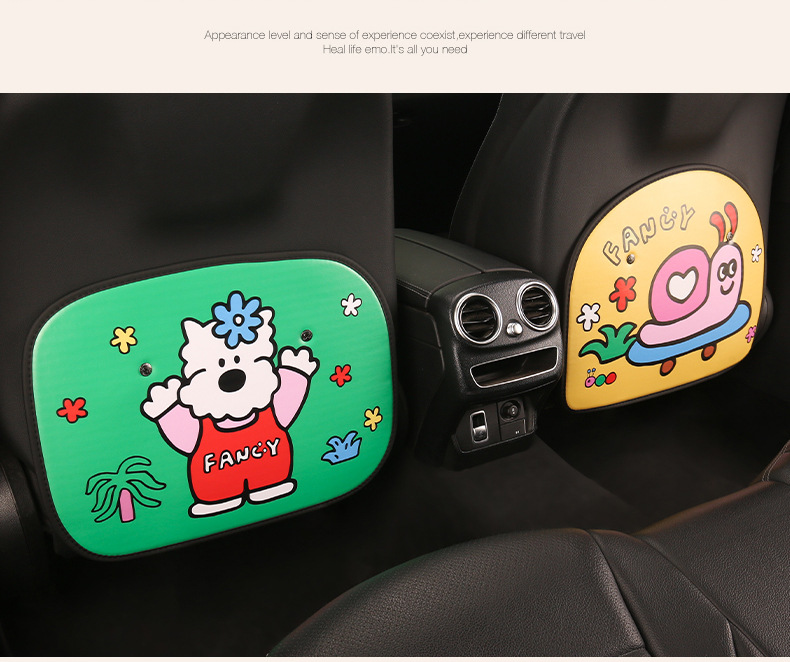 Cute Cartoon Car Seat Back Anti-Kick Pad for Women, Car Seat Back Anti-Dirt Pad, Rear Seat Anti-Kick Pad for Children