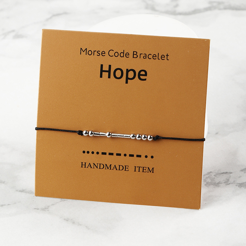 Morse Code Alphanumeric Geometric Couple Alloy Bracelet