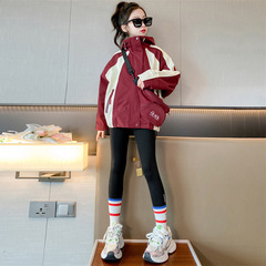 Children's Windbreaker Jacket 2024 Spring Girls' Large Children's Autumn/Winter Style Korean Style Windbreaker Children's Thin Top Trendy