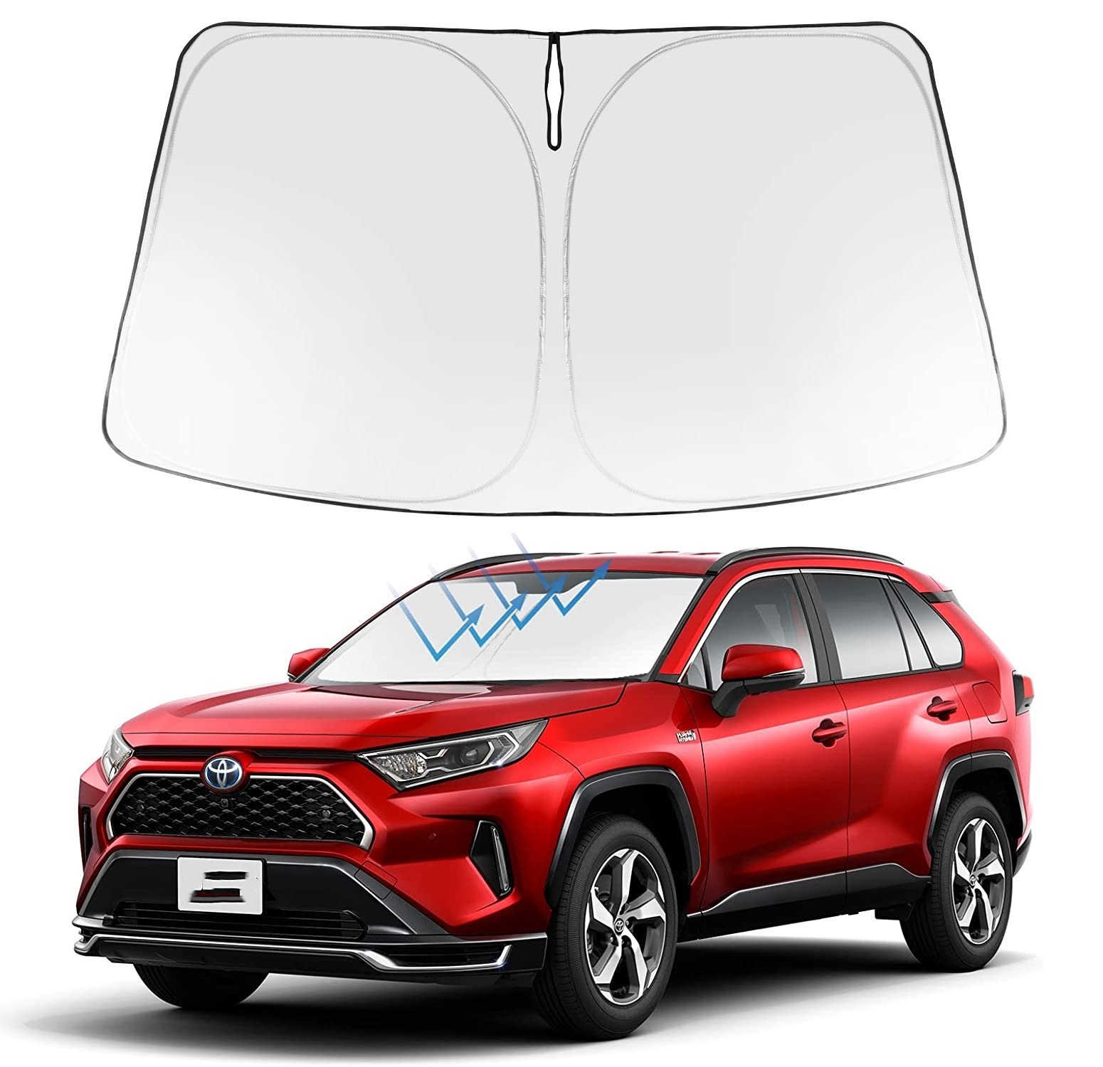 Customized Toyota Car-Specific Sunshade for Sun Protection and Heat Insulation, Foldable Sunshade for Camry, Rav4, Prius