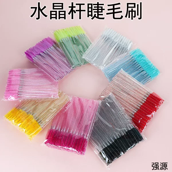 New Cross-Border Crystal Handle Eyelash Comb, Solid Spiral Dual-Purpose Eyebrow and Eyelash Brush, Makeup Tool, Small Eyelash Brush