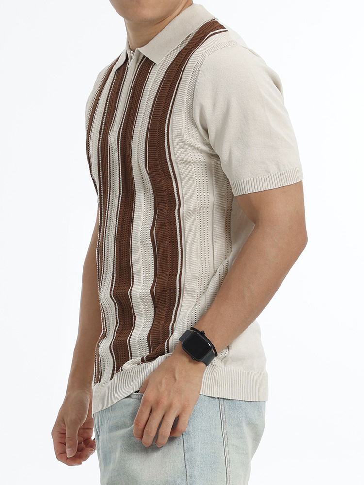 2026 verano hombre transfronterizo color de punto polo polo con collar de manga corta negocios europeos y estadounidenses de alta calidad ropa de hombre