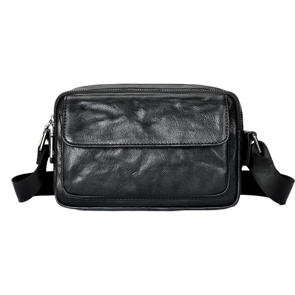 New Genuine Leather Men's Crossbody Bag High-grade Sense Top Layer Cowhide Shoulder Bag Oblique Portable Leather Bag High Luxury Bag for Men