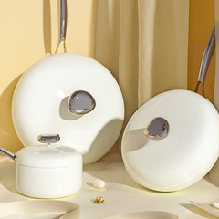 Pebble wok, medical stone non-stick wok, milk wok, frying pan, frying pan, induction cooker pot set