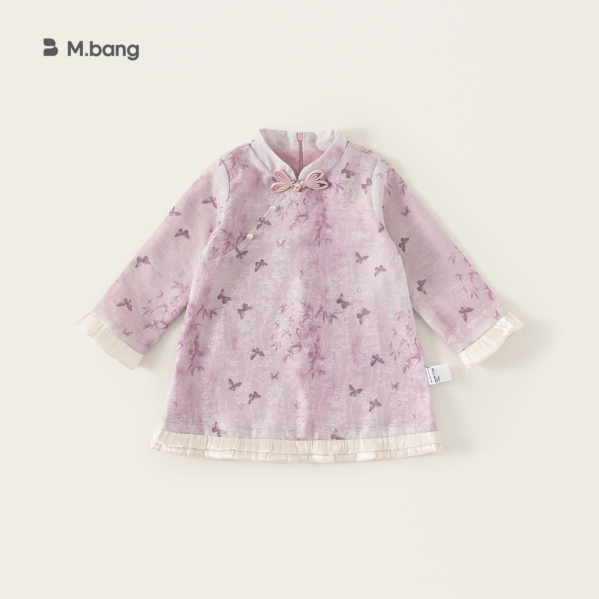 Yubao ropa infantil de niñas vestidos de estilo nacional primavera nueva falda infantil de niñas vestidos de cheongsam de encaje extranjero
