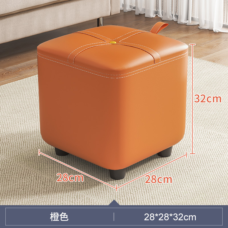 Tecnología tela suave bolsa Internet celebridad pequeño taburete casa taburete bajo puerta Cambio de zapatos taburete sala de estar sofá taburete madera maciza banco pequeño