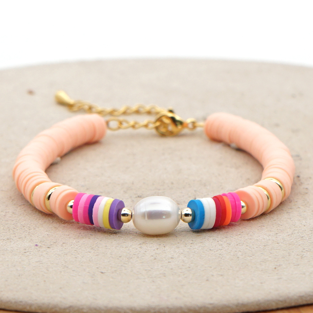 Color Block Fashion No Inlaid Soft Clay Bracelets Wholesale display picture 10