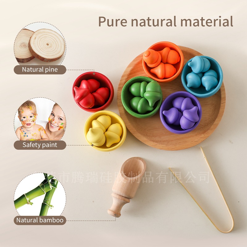 Montessori early education cognitive color sorting toys children educational bead clip game hand-eye coordination matching toys