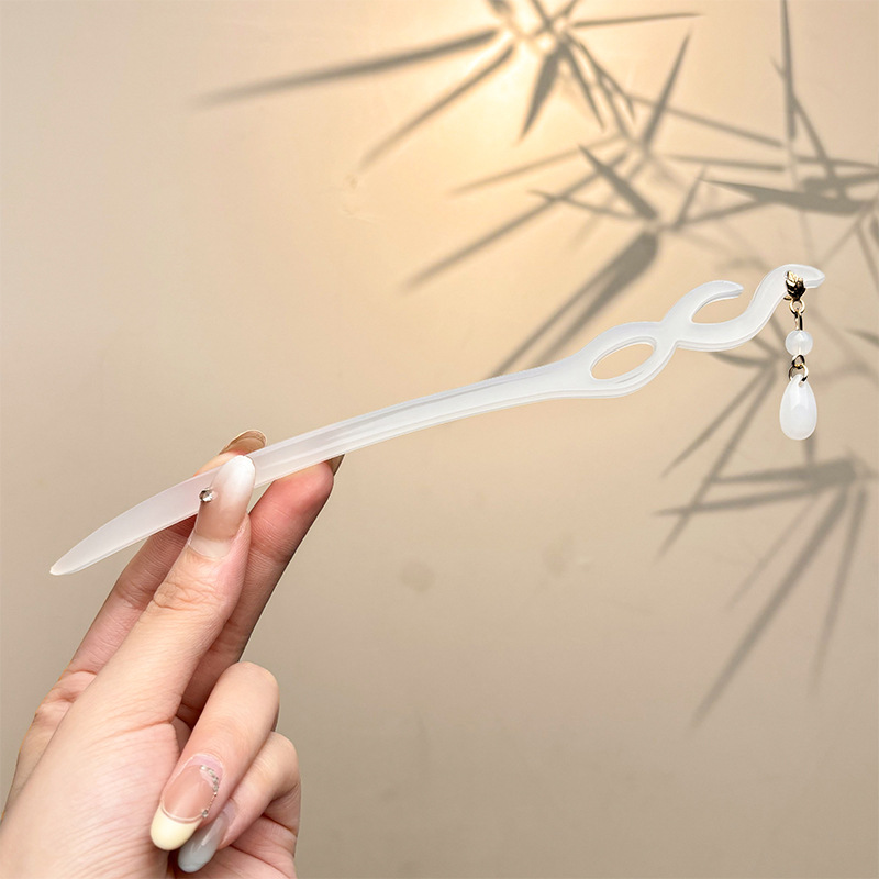 Retro simple nicho de alta estética oriental diseño de cabello de flores de frascos de estilo antiguo cabello