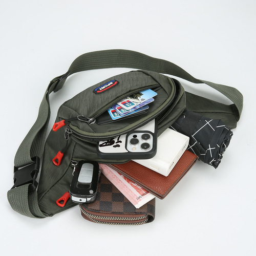23 New Outdoor Portable Waist Bag Men's Lightweight Crossbody Chest Bag Wear-Resistant Waterproof Business Cashier Mobile Phone Bag