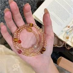 【甜奶油】天然黄水晶三圈多宝手串精致时尚百搭送女友水晶手饰
