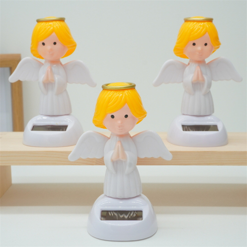 天使太阳能摆件吸收阳光自动摇摆汽车内饰挂件装饰品创意摆件详情1