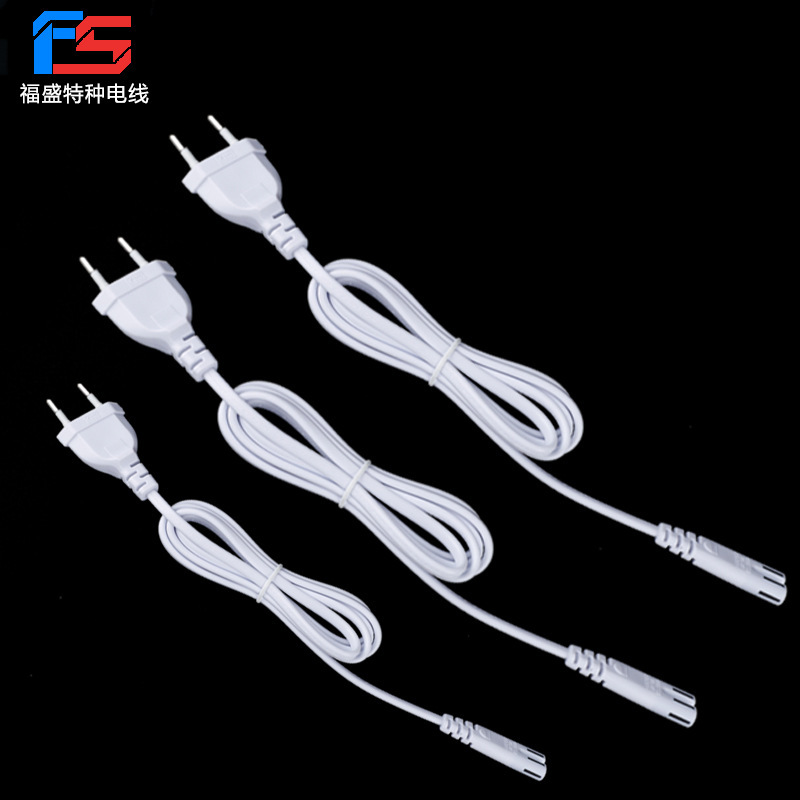 厂家直供欧规两圆插八字尾电源线欧标二插D字尾连接线8字尾电源线