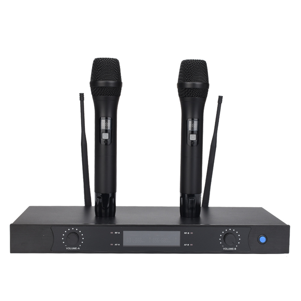 U段无线手持一拖二无线麦克风无线话筒家用 KTV 舞台演出