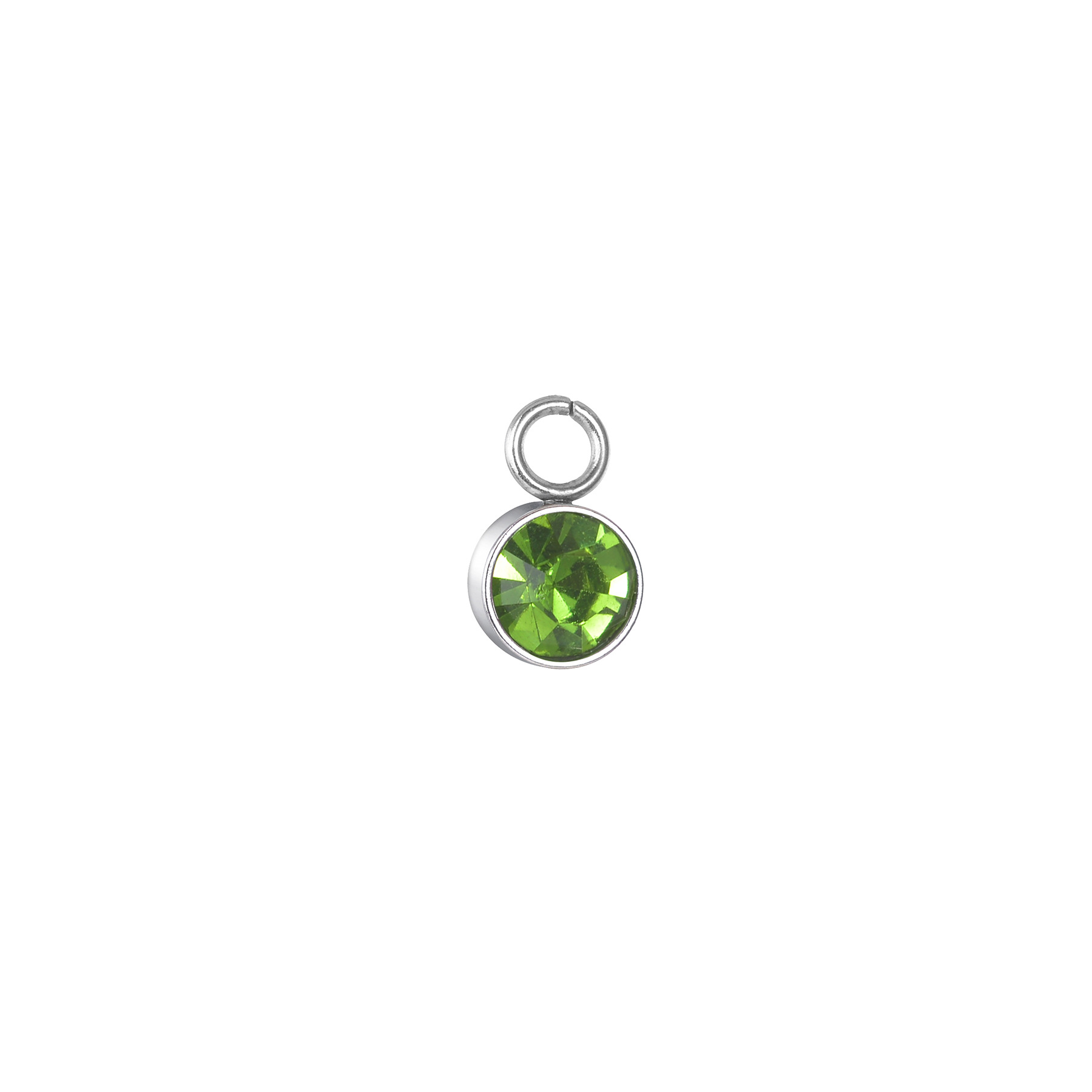 3g Weight Pendant Jewelry Making Type Diameter 6 mm Jewelry Making Size Birthstone Inlay Material 1 Piece Quantity 201 Stainless Steel Material Round Pattern Simple Style, IG Style Style Plating, Inlay Craft 1 Piece Diameter 6 Mm 304 Stainless Steel Birthstone Round Pendant 6