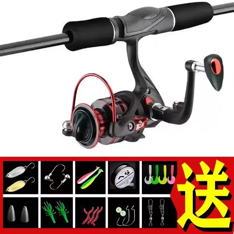 Poste de luya negro (mango recto) + rueda metálica + 20 accesorios - 1,8 metros - "lista obligatoria"