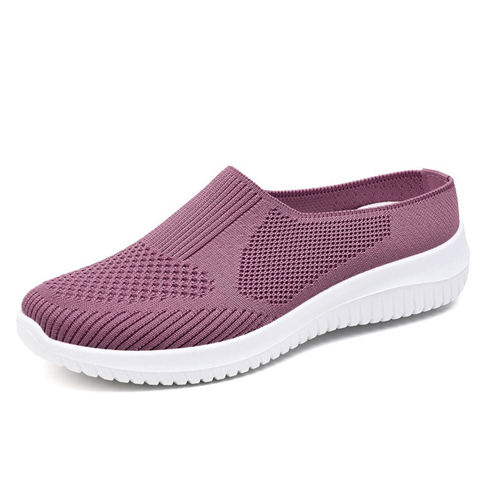 Zapatos de mujer 2024 nuevos zapatos de tela transfronterizos de talla grande zapatos de mujer de comercio exterior zapatos tejidos voladores transpirables zapatos casuales de fondo suave zapatos de mamá