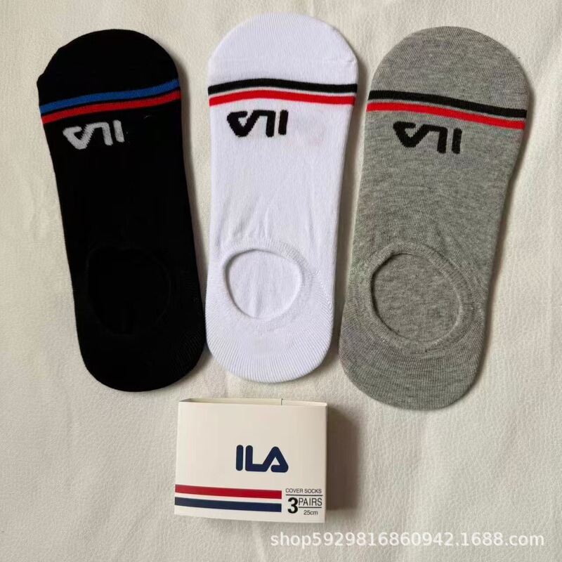Lejia Men's No-Show Socks, Black, White, Gray, Thin Style, Low-Cut Invisible Socks, Non-Slip with Silicone, Short Socks, Anti-Odor, One Pack of Three Pairs