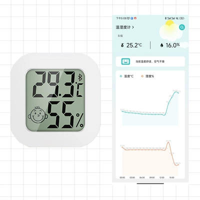 Interior Temperature Display High-Precision – Car thermometer - one-pack-white-mini-temperature-and-humidity-measurementmobile-phone-bluetooth-model