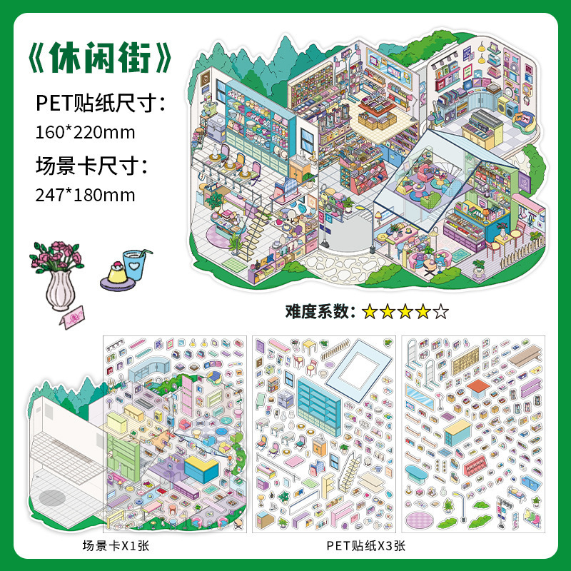 Infeel.Me está abierto hoy, séptima edición de pegatinas de paisajes 3D de gran tamaño, Suministros Culturales de Yiwu Moyan.