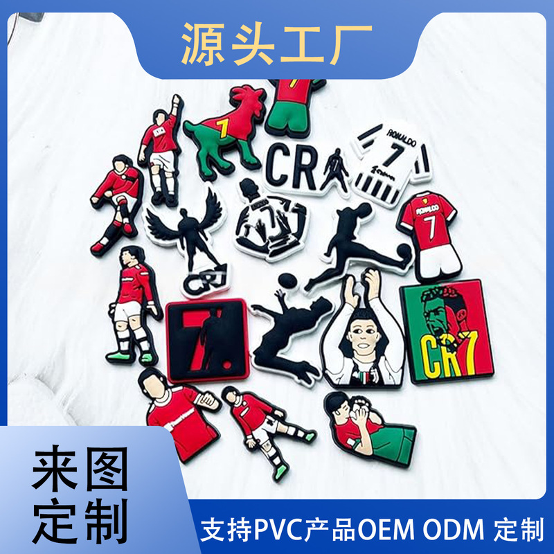 Football Shoes with Charming Decorations, Non-Repeating Sports Ball, Football Goal, Football Player's Hole Shoes, Shoe Flowers