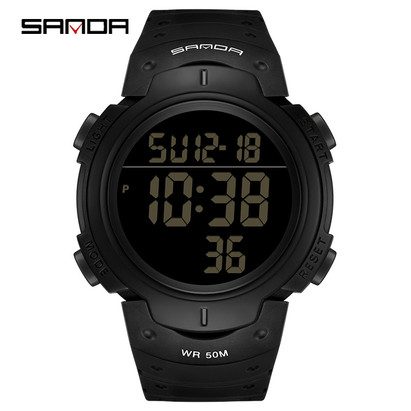 SANDA reloj electrónico astronauta dial reloj electrónico nocturno al aire libre impermeable reloj de montaña multifuncional hombre