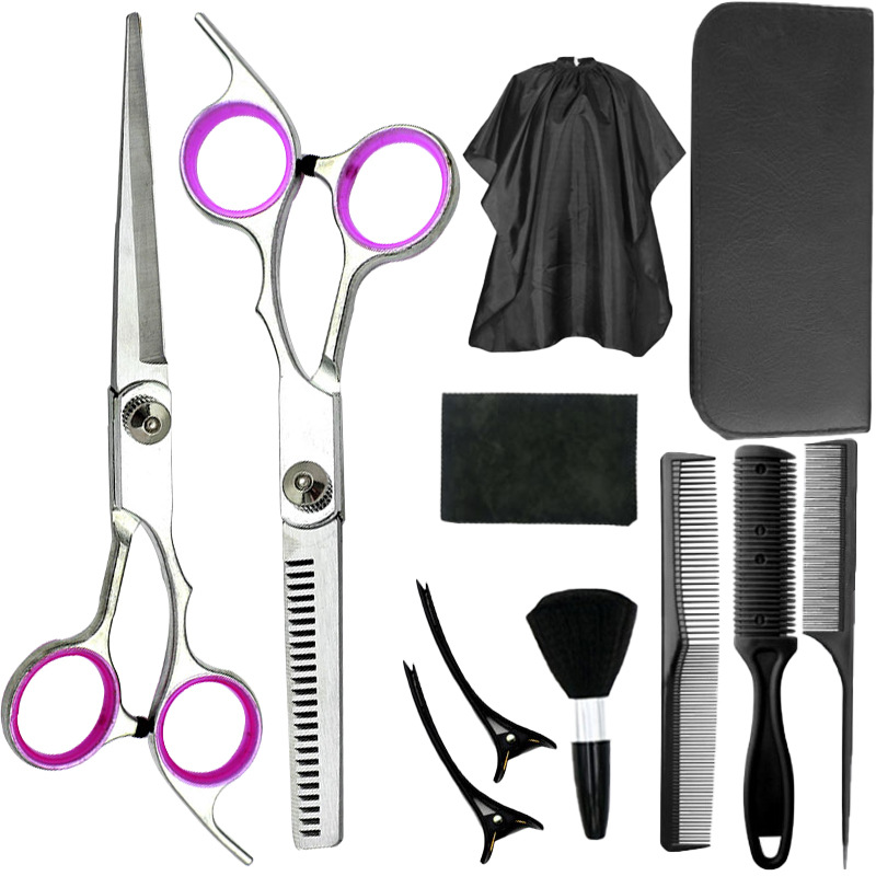 Directo de fábrica tijeras de peluquero conjunto de tijeras de peluquería dientes planos tijeras profesionales flequillo herramienta de adelgazamiento estilista tijeras de peluquero