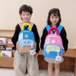 书包学生3-5岁宝宝幼儿园小中班护脊椎减负卡通可爱多色牛津布背