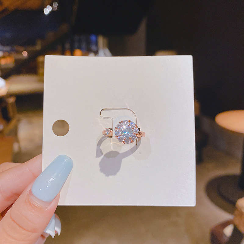 Fashion Simple Style Geometric Copper Plating Diamond Zircon Rings