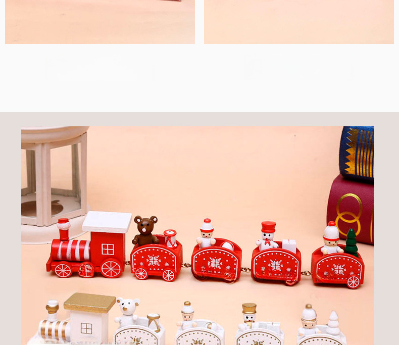 Piiriülesed jõulukaunistused puidust neljaosaline rong laste pühadekingitused akna töölaua ehted_voghion.com