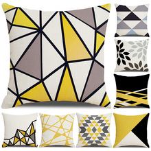 来样来图定制抱枕套几何抽象印花沙发抱枕靠垫套亚麻材质来样客厅
