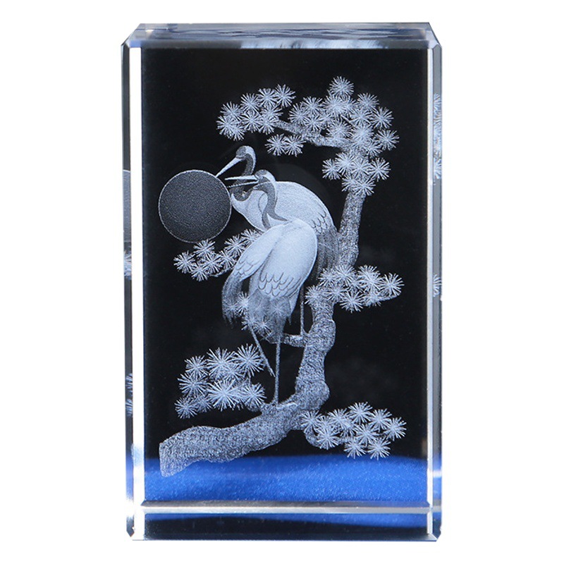 Pequeño puente 3D tallado interior adornos de cristal medusa delfín tortuga fénix dinosaurio y otros regalos conmemorativos del océano