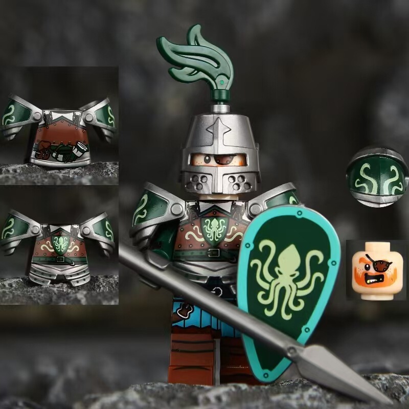 狮鹫骑士 龙骑士与地下城人仔拼装积木玩具中古狮王城堡兼容乐高|undefined