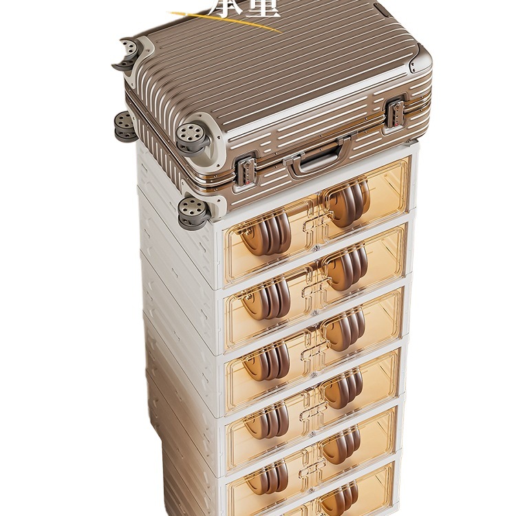 Shoe box storage box transparent installation-free shoe cabinet…