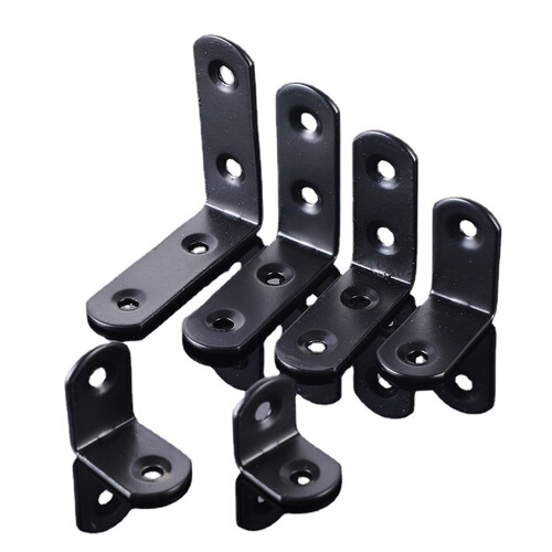 Wholesale thickened cold-rolled steel powder-coated black L-shaped triangular layer plate support stand separator 90-degree right-angle iron angle code