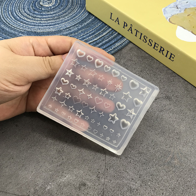跨境批发蝴蝶结硅胶美甲模具立体链条串珠浮雕花纹穿戴甲装饰工具|undefined