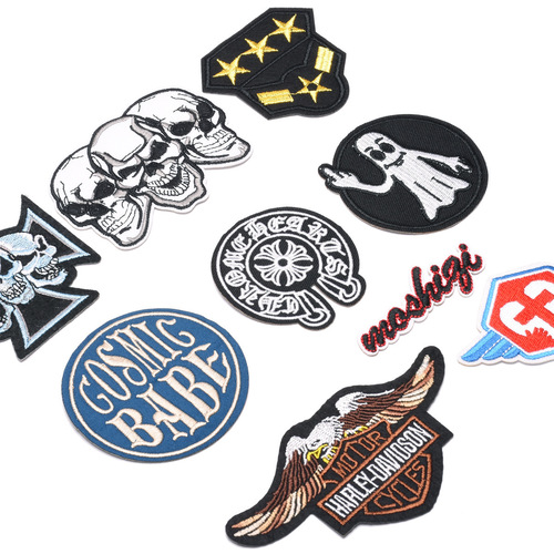 Factory direct supply of foreign trade hot new products punk motorcycle embroidered cloth patch hot melt adhesive clothing patch patch wholesale