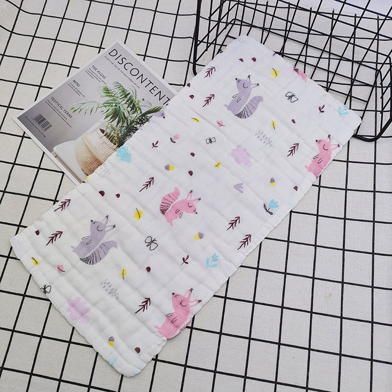 Children's Gauze Cotton Baby Towel & Cartoon Bib, Soft Face/Hand Wipe, Sizes 25×25–30×50 cm