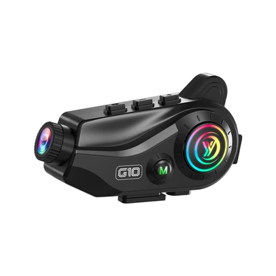 Motorcycle Helmet Bluetooth Headset with Integrated Recording Camera, 4K Anti-Shake High-Definition Shooting Headset Manufacturer (Motorcycle Helmet Headset) - black-g10-without-memory-card
