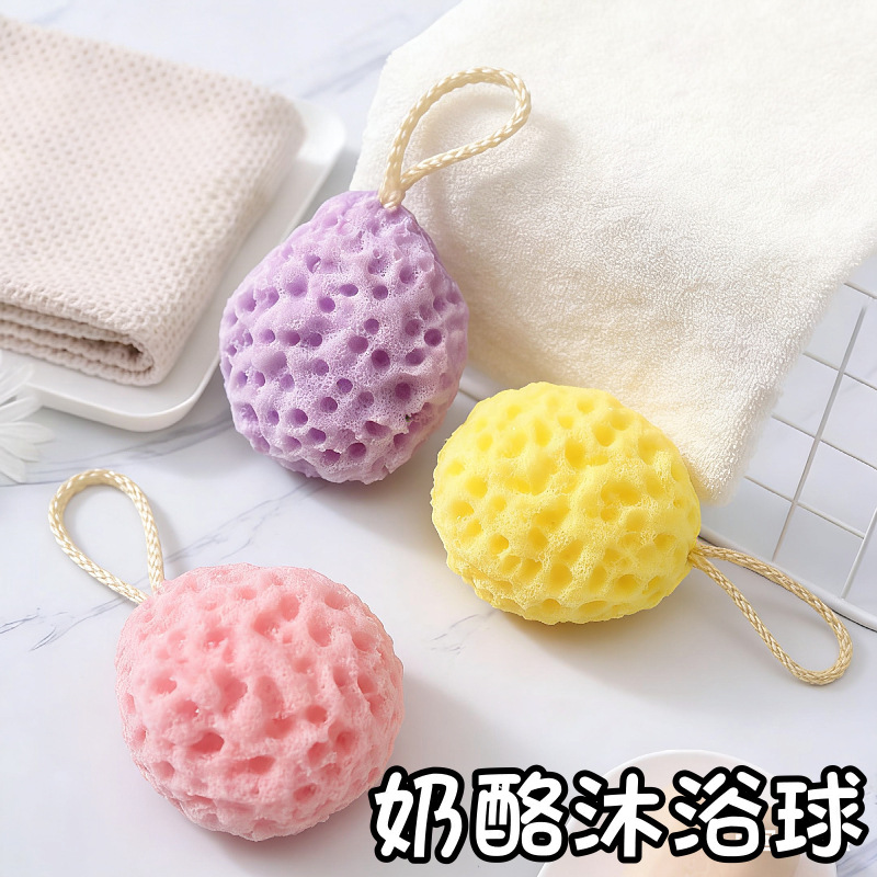 Esponja de baño grande estilo japonés con forma de panal, esponja súper suave, esponja de baño bonita para niños, esponja exfoliante agradable para la piel.